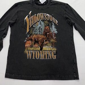 Abercrombie & fitch Yellowstone Wyoming Graphic Long Sleeve Shirt medium tall